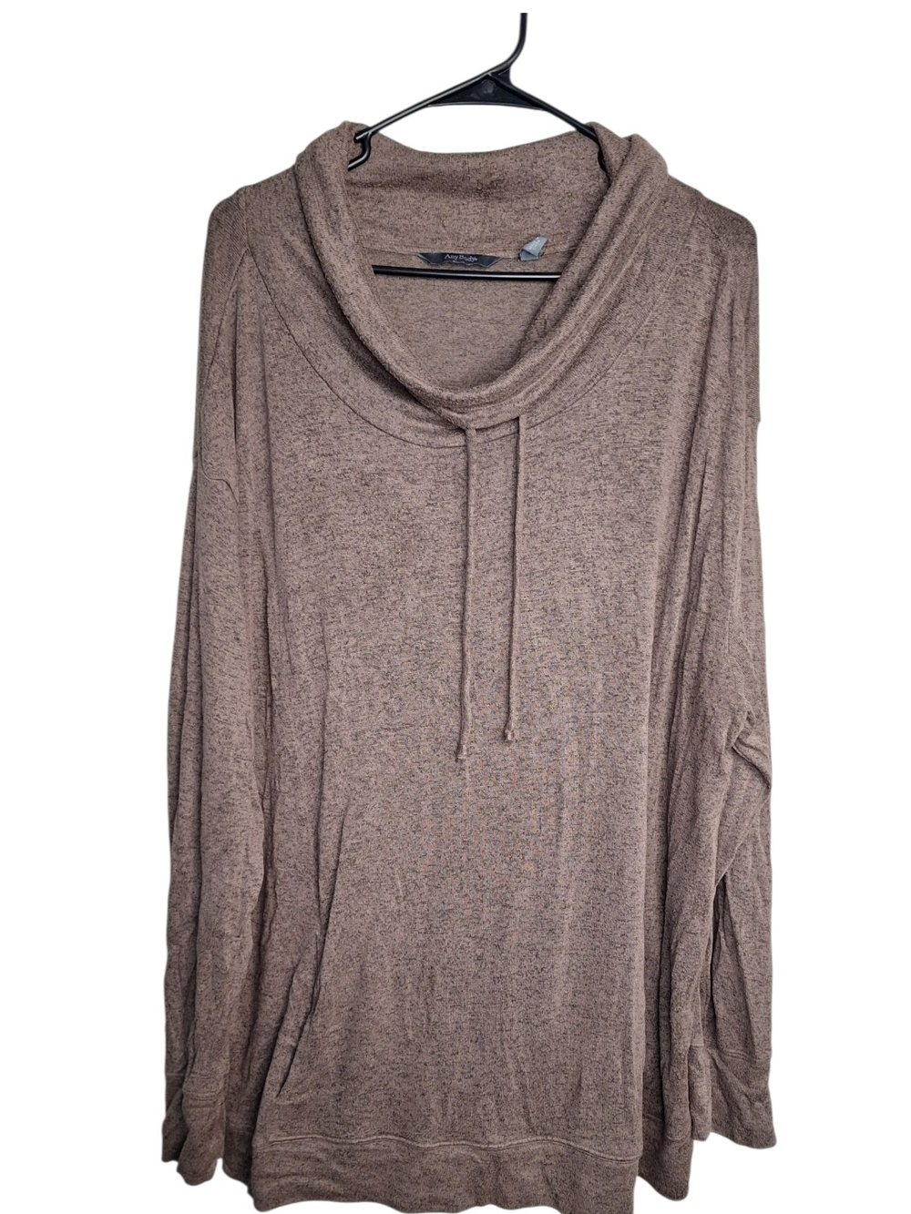 AnyBody Taupe Cowl Neck Pullover Sweater